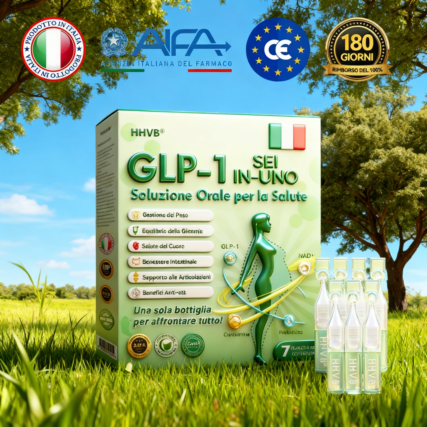 𝐇𝐇𝐕𝐁® 🌞𝐆𝐋𝐏-𝟏 𝐒𝐞𝐢-𝐢𝐧-𝐔𝐧𝐨 𝐒𝐨𝐥𝐮𝐳𝐢𝐨𝐧𝐞 𝐎𝐫𝐚𝐥𝐞 𝐩𝐞𝐫 𝐥𝐚 𝐒𝐚𝐥𝐮𝐭𝐞 (𝐒𝐨𝐥𝐨 𝐮𝐧𝐚 𝐯𝐨𝐥𝐭𝐚 𝐚𝐥 𝐠𝐢𝐨𝐫𝐧𝐨, 𝐜𝐚𝐦𝐛𝐢𝐚𝐦𝐞𝐧𝐭𝐢 𝐯𝐢𝐬𝐢𝐛𝐢𝐥𝐢 𝐢𝐧 𝟕 𝐠𝐢𝐨𝐫𝐧𝐢) 👩‍⚕️ 𝐏𝐞𝐫 𝐨𝐛𝐞𝐬𝐢𝐭à, 𝐬𝐚𝐥𝐮𝐭𝐞 𝐜𝐚𝐫𝐝𝐢𝐨𝐯𝐚𝐬𝐜𝐨𝐥𝐚𝐫𝐞, 𝐝𝐢𝐚𝐛𝐞𝐭𝐞, 𝐚𝐩𝐧𝐞𝐚 𝐧𝐨𝐭𝐭𝐮𝐫𝐧𝐚, 𝐬𝐚𝐥𝐮𝐭𝐞 𝐢𝐧𝐭𝐞𝐬𝐭𝐢𝐧𝐚𝐥𝐞, 𝐩𝐫𝐨𝐛𝐥𝐞𝐦𝐢 𝐚𝐫𝐭𝐢𝐜𝐨𝐥𝐚𝐫𝐢 𝐞 𝐚𝐥𝐭𝐫𝐨 𝐚𝐧𝐜𝐨𝐫𝐚